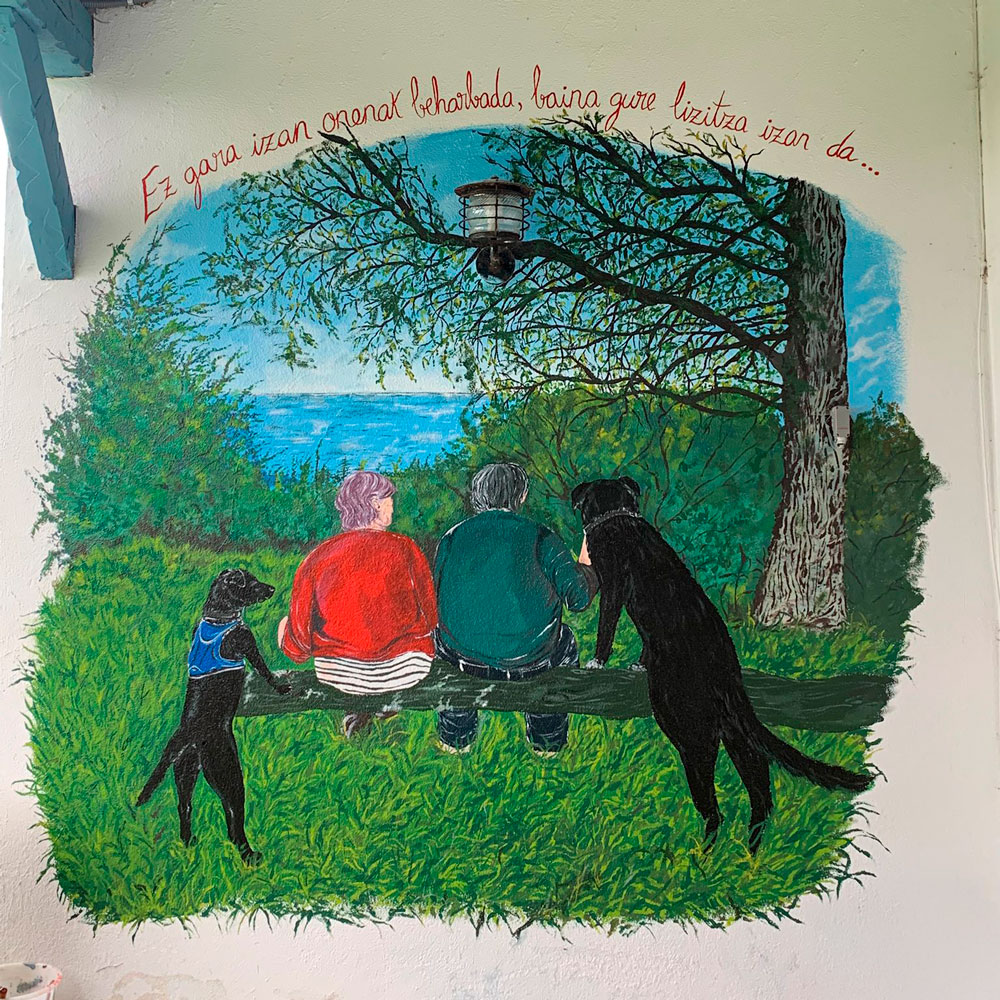 Gurbialde Mural pintado a mano